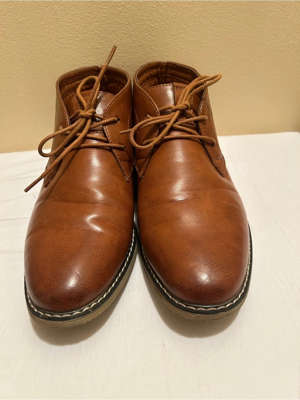 London Fog Men's Brown Leather Chukka Boots
